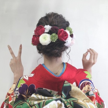 成人式　髪飾り　布花　フラワーアンジェリク
