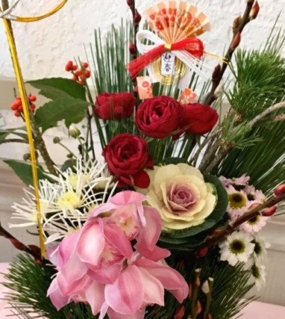 生花　お正月　正月花　おもてなしの花　レッスン　神戸　大阪　フラワーアンジェリク