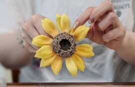 布花　向日葵　レッスン　　関西　兵庫　神戸　フラワーアンジェリク