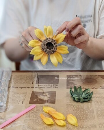 布花 向日葵 レッスン 関西 兵庫 神戸 フラワーアンジェリク