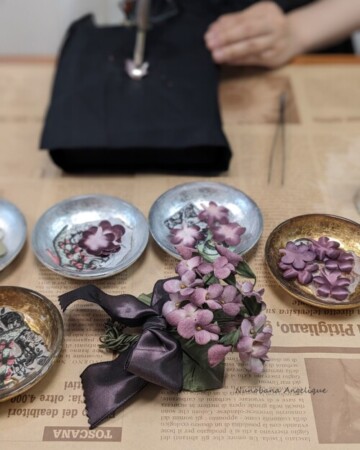 布花　すみれ　コサージュ　関西　兵庫県　神戸　体験レッスン