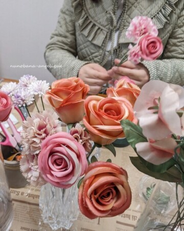 布花　レッスン　ブーケ　関西　神戸　兵庫　フラワーアンジェリク